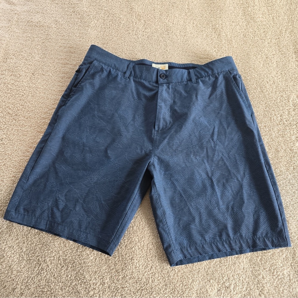 Reyn Spooner Limited Issue Men's Chino Walk Shorts Sz 36 Textured Blue